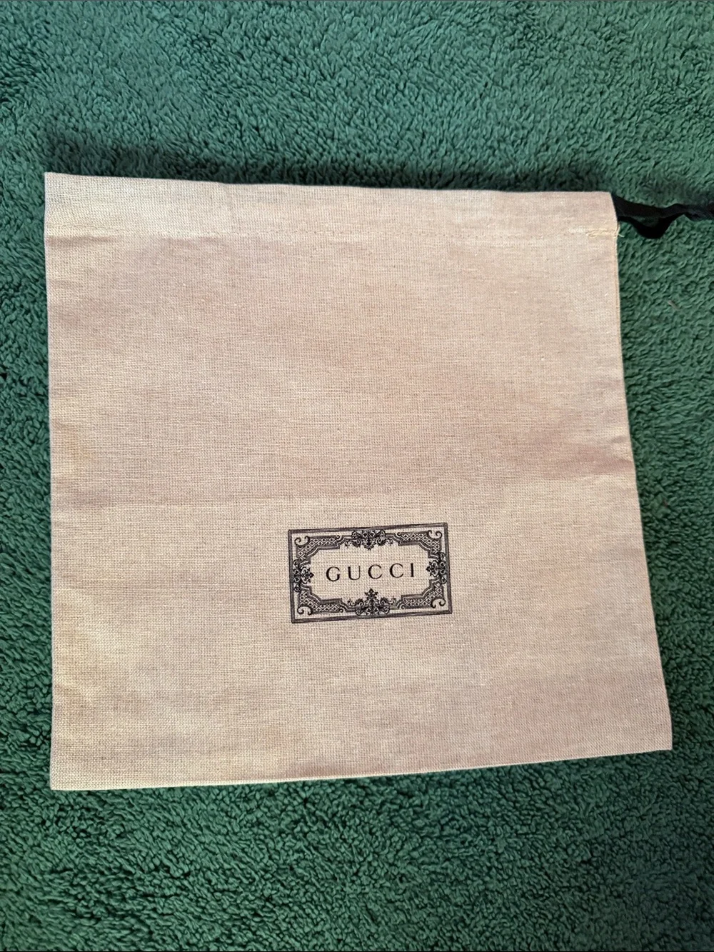 Gucci Beige Logo Drawstring Pouch